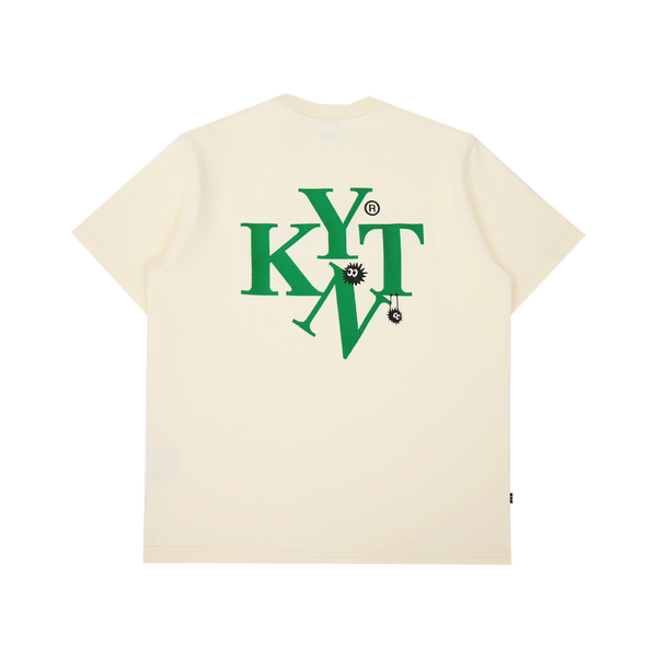 Typeface Embroidery Tee Cream White