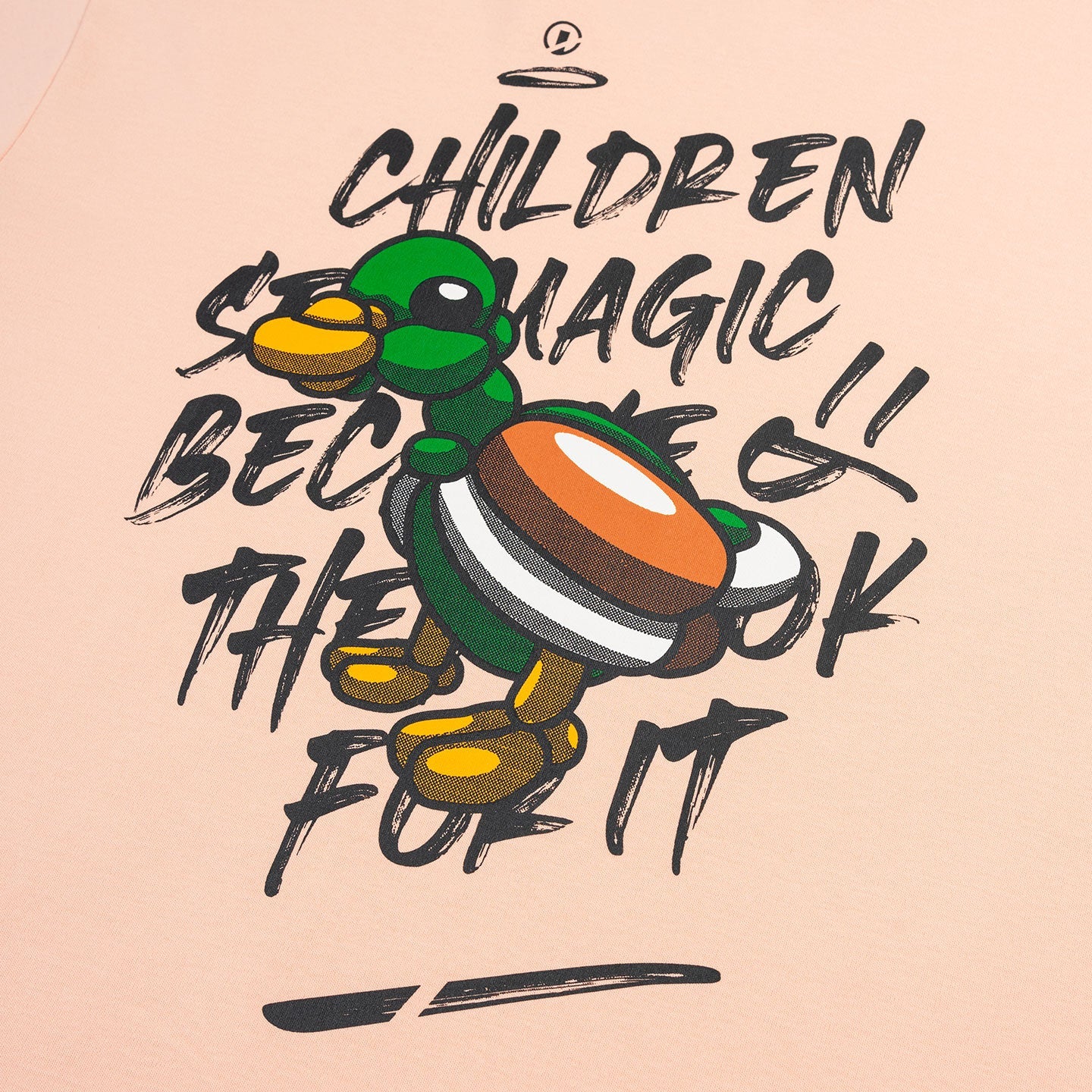 Balloon Duck Oversized Tee - Salmon Pink