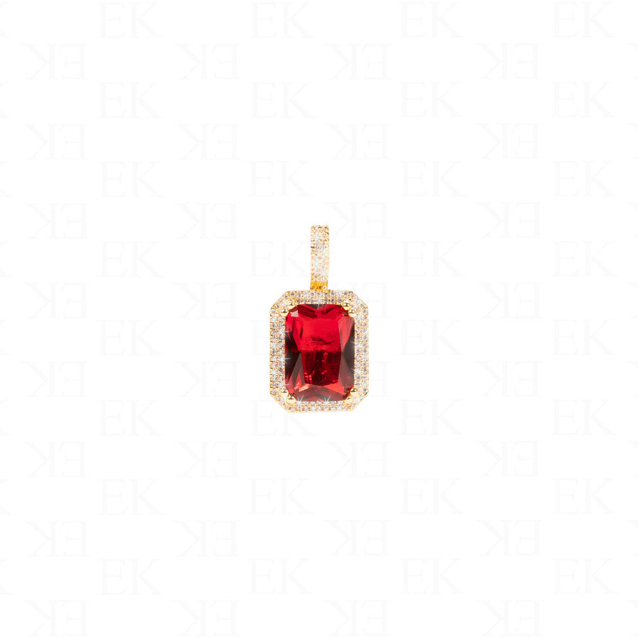 Red Sapphire Necklace Gold