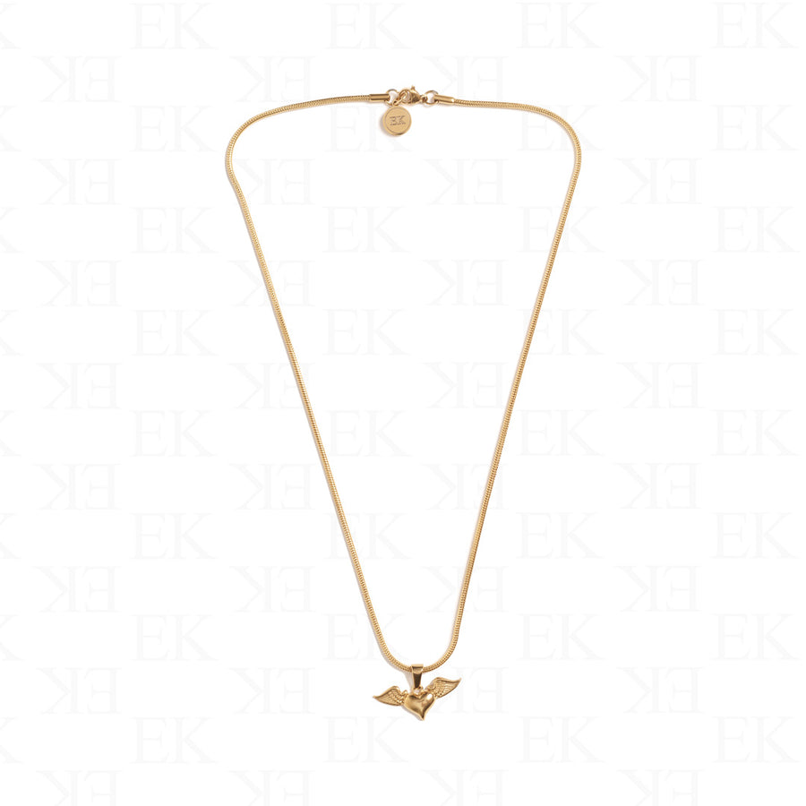 Flying Heart Necklace Gold