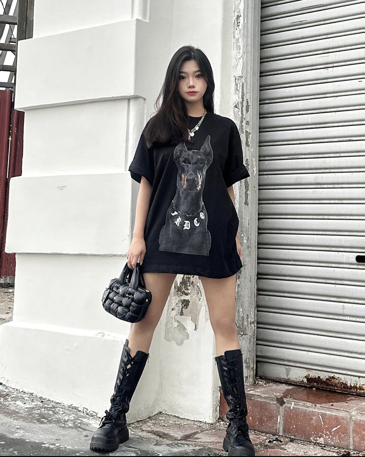 DOG HEAD LOGO BLACK TEE