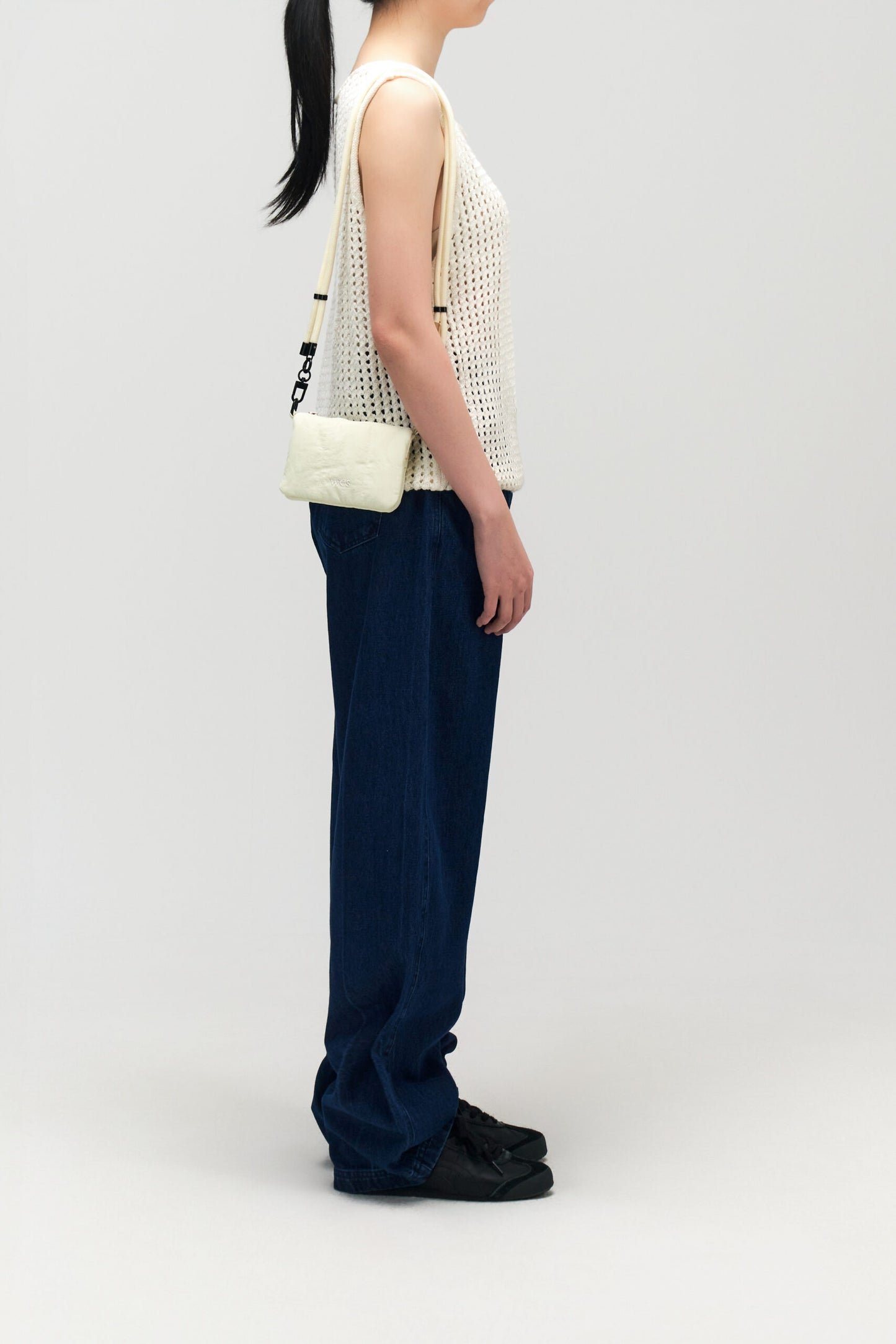 Mini Nylon Cushion Pouch (Off White)