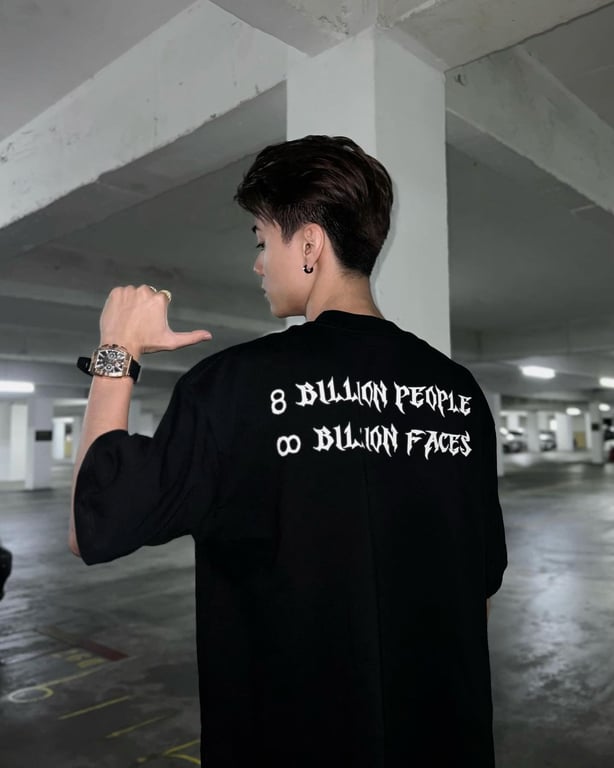 S23 TWO FACE LOGO BLACK TEE