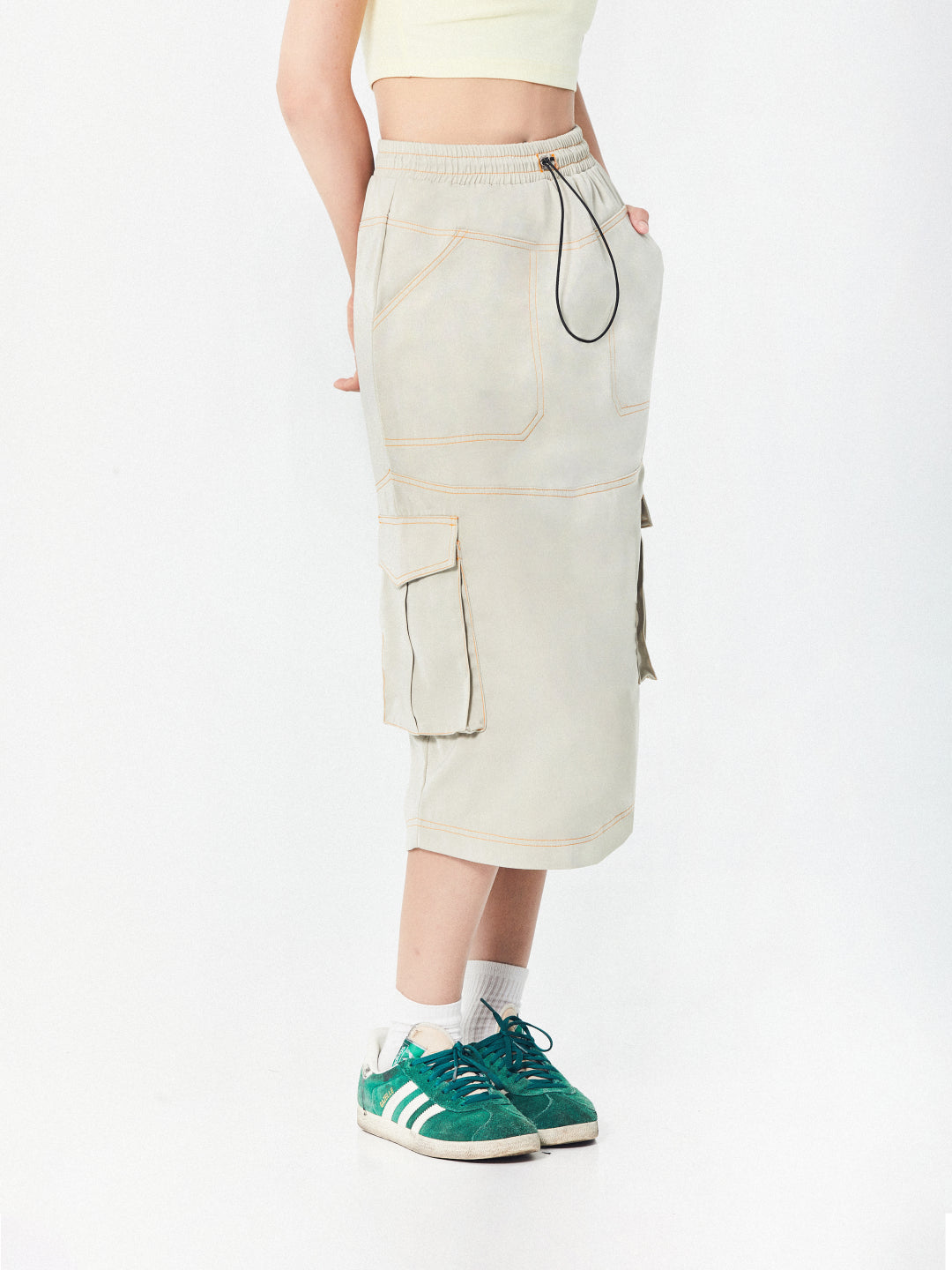 Midi Cargo Skirt | Khaki