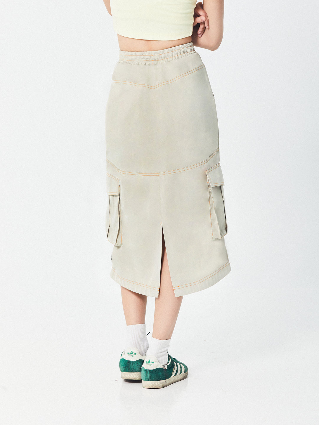 Midi Cargo Skirt | Khaki