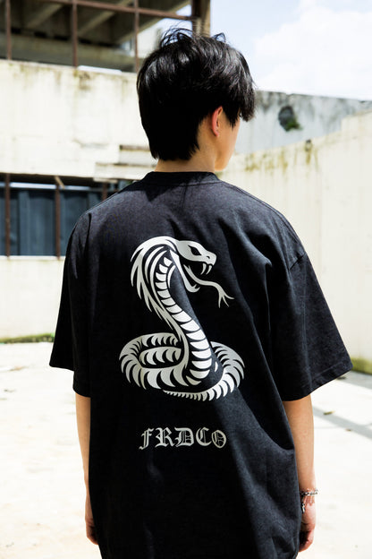 3M REFLECTIVE SNAKE WASHED BLACK TEE