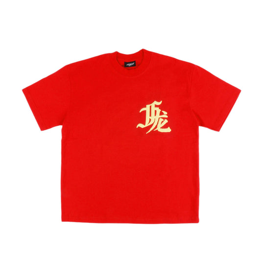 CNY24 DRAGON EMBOSSED RED TEE