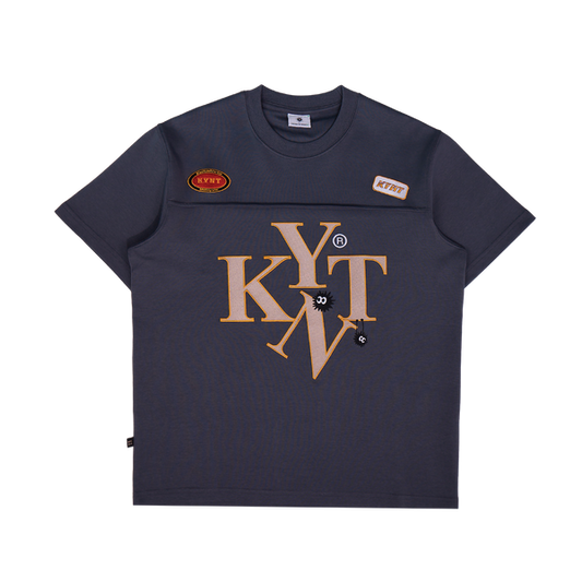 Typeface Embroidery Patches Tee Grey