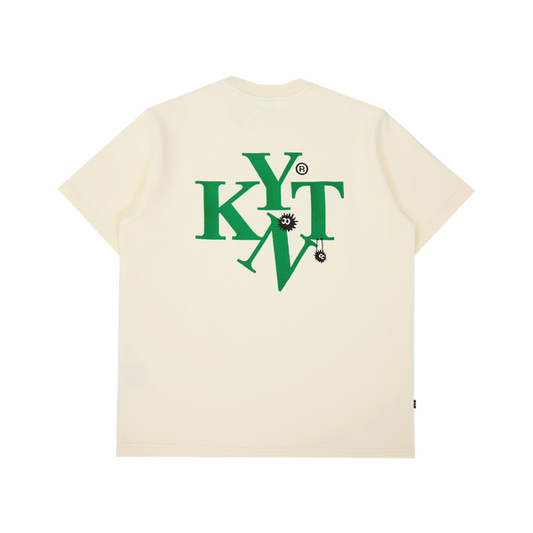 Typeface Embroidery Tee Cream White