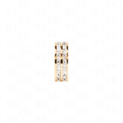 Double Iced Out Band Ring Gold