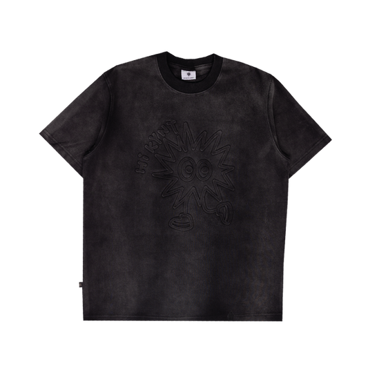 3D Steel Printing Washed Tee Black