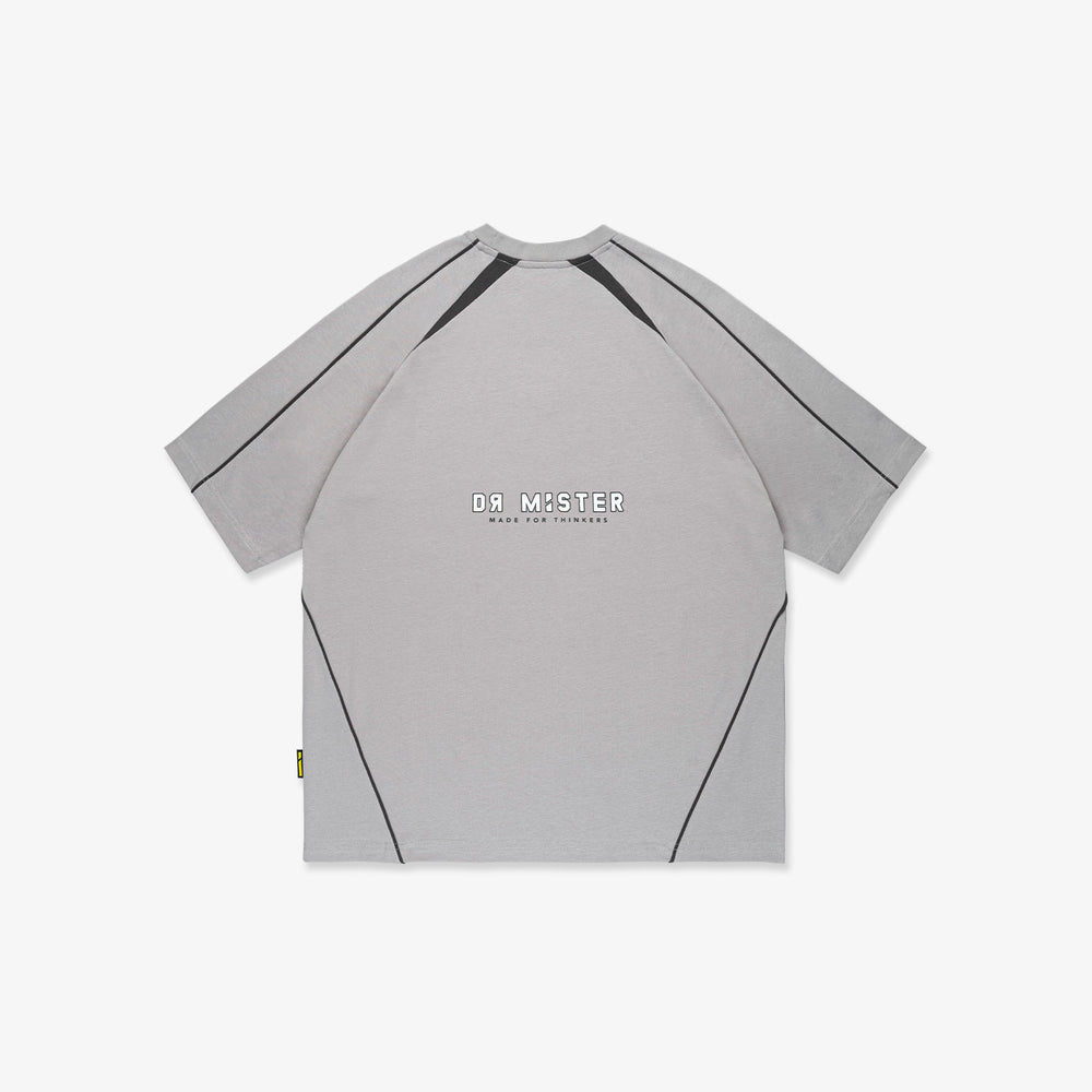 Lustre Panelled Broad Tee - Light Grey