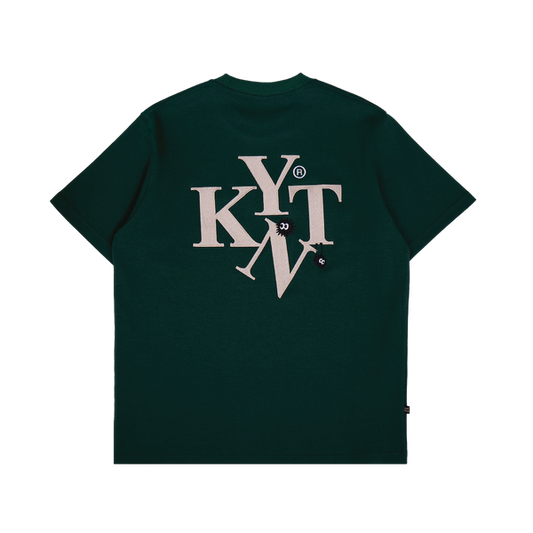 Typeface Embroidery Tee Dark Green