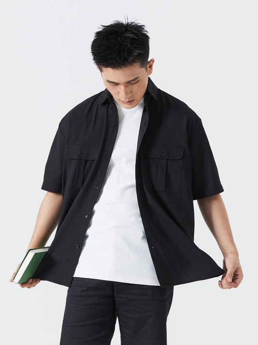 NCVR Double Pocket Shirt | Black