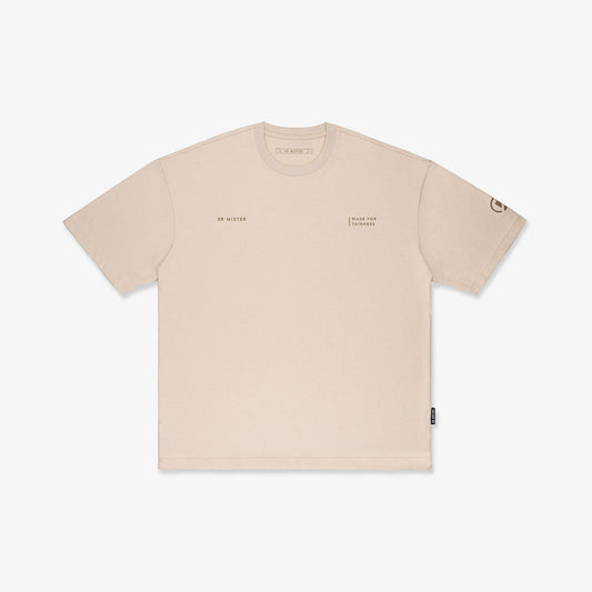 Outline Logo Broad Tee - Beige