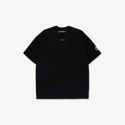 Panelled Drop Shoulder Oversized Tee - Black