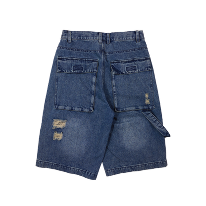 Vintage Lunar Flannel Patch Denim Shorts