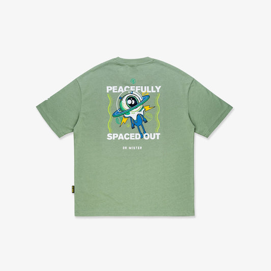 Spaced Out Broad Tee - Moss Green