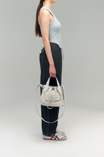 Small Classic Nylon Tote (Light Grey)