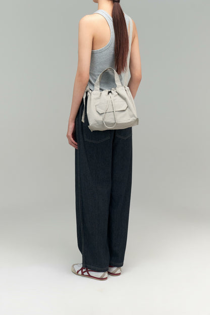 Small Classic Nylon Tote (Light Grey)