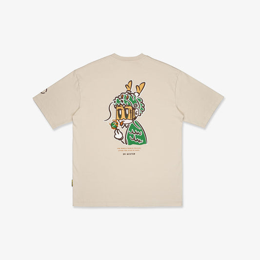 Tyge Dragon Oversized Tee - Beige