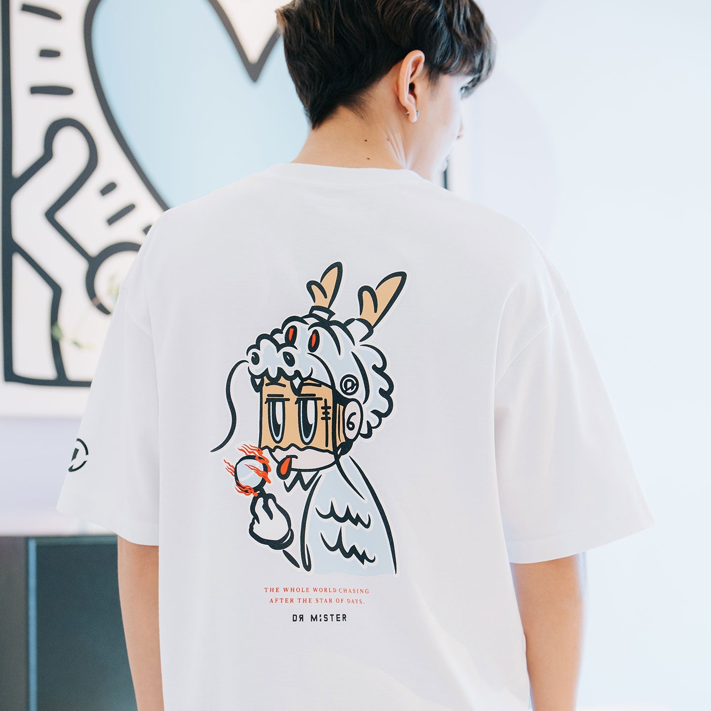 Tyge Dragon Oversized Tee - White