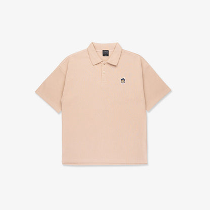 Patched Polo Tee - Beige