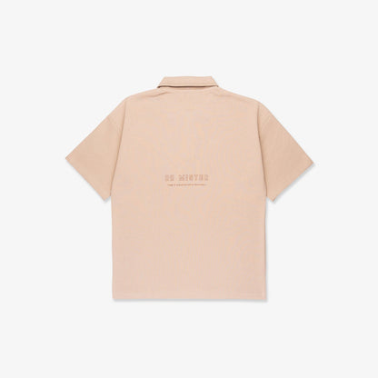 Patched Polo Tee - Beige