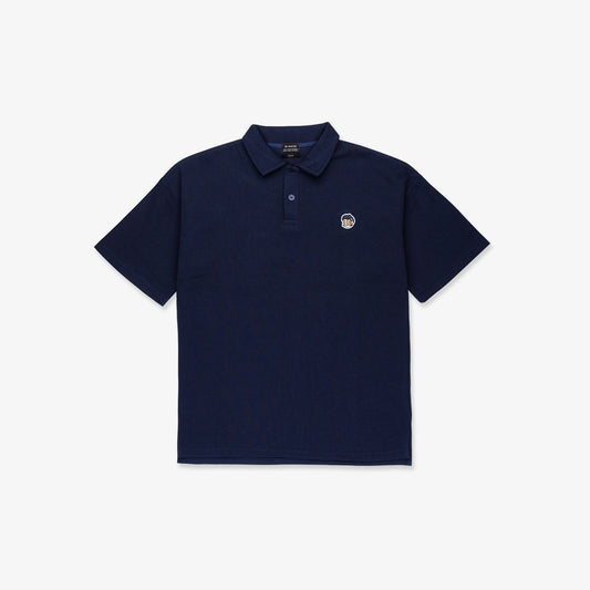 Patched Polo Tee - Navy Blue