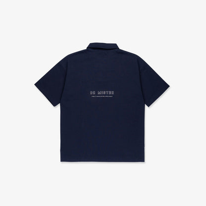 Patched Polo Tee - Navy Blue