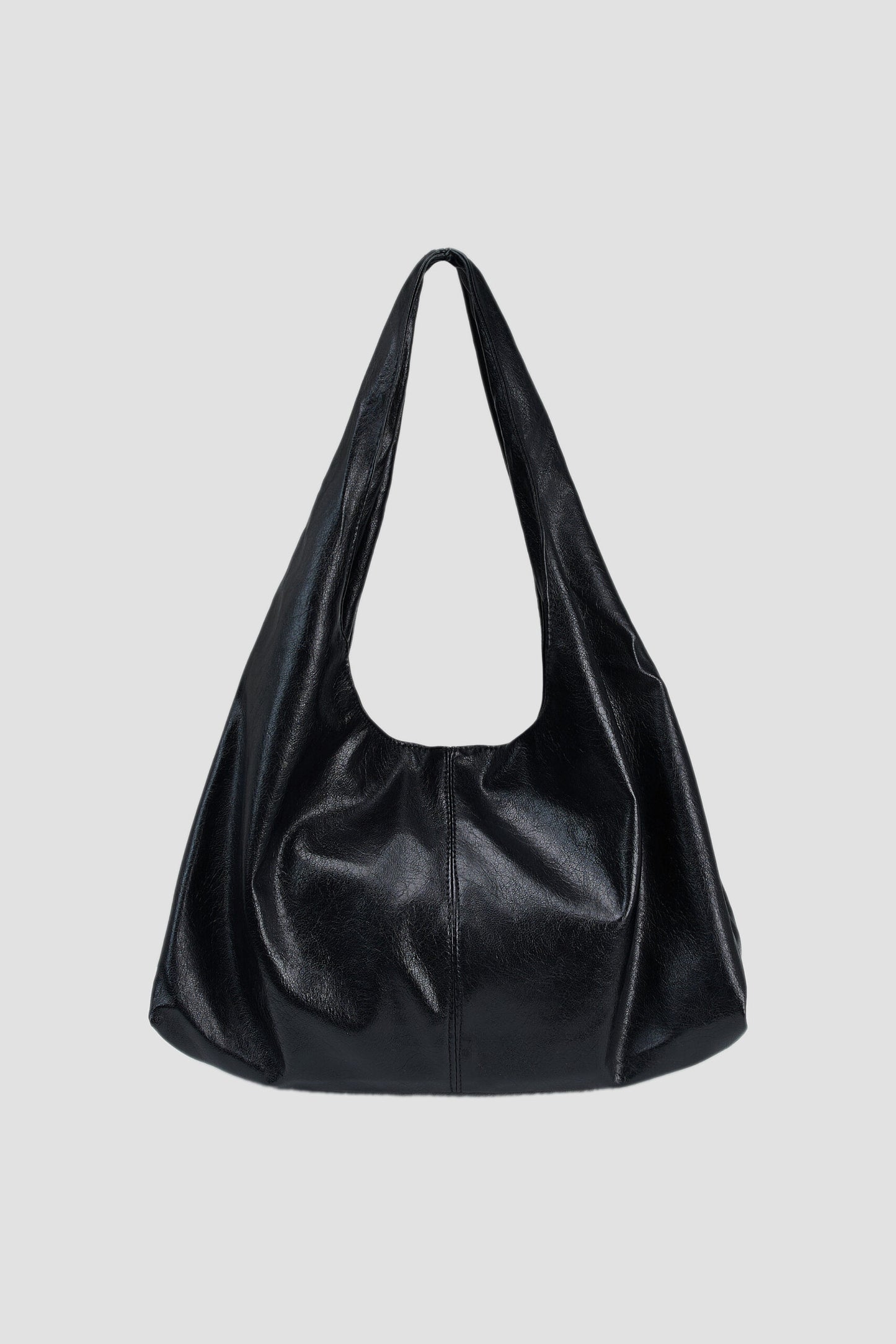 Triangle Leather Tote (Black)