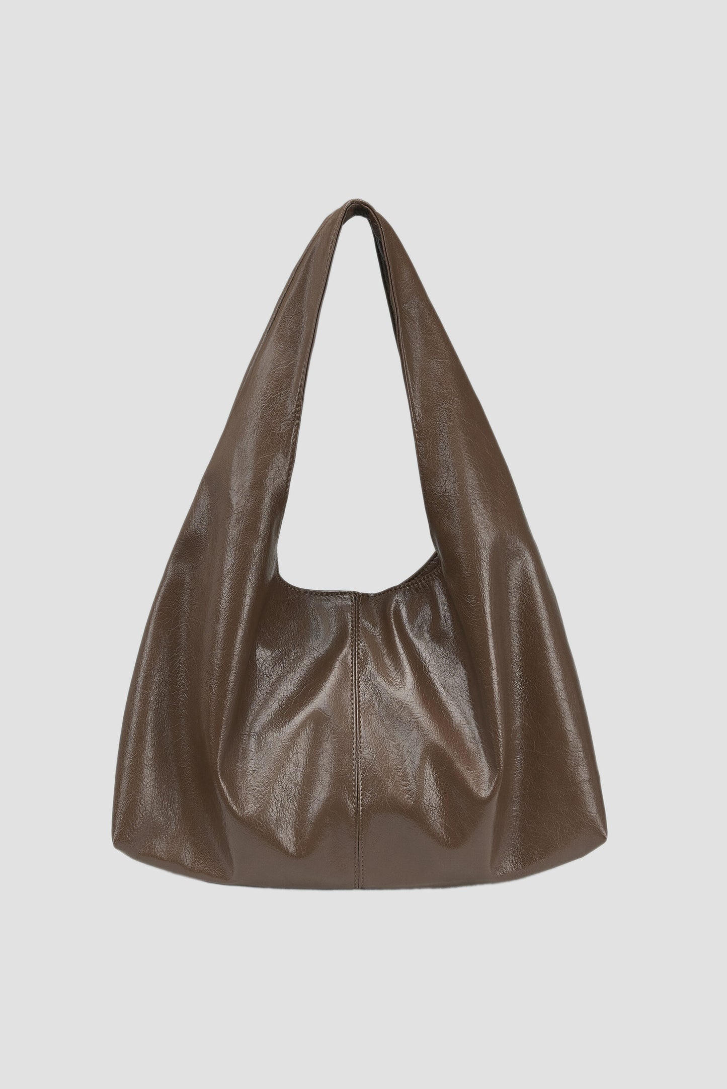 Triangle Leather Tote (Brown)