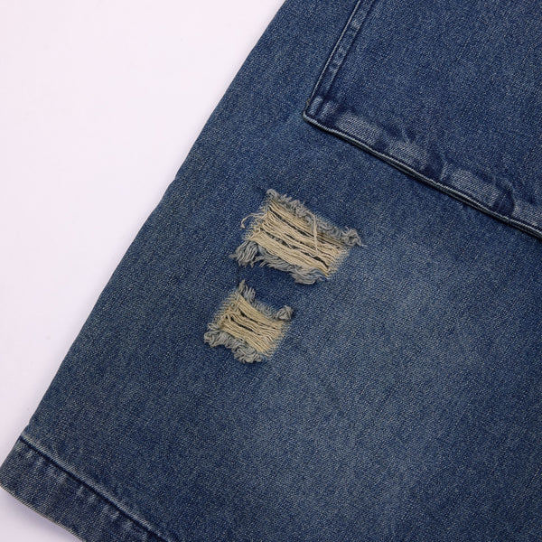 Vintage Lunar Flannel Patch Denim Shorts