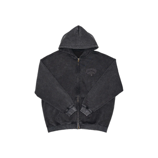 Void : Vintage Washed Zip Hoodie Black