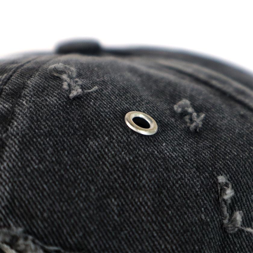 RC Distressed Embroidery Logo Cap Black