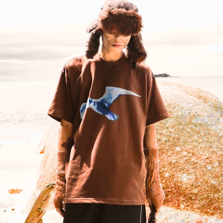 EGYPT BIRD LOGO BROWN TEE