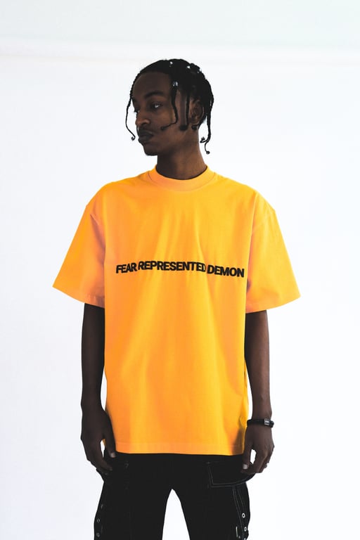 SS24 EMBOSSED LOGO ORANGE TEE