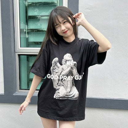 V23 GOD PRAY GOD BLACK TEE