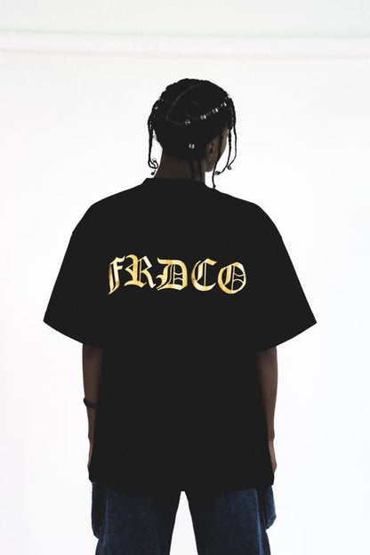 SS24 GOLD LOGO BLACK TEE