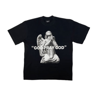 V23 GOD PRAY GOD BLACK TEE